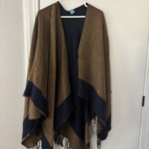 Navy/ Tan Poncho